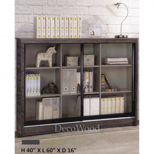 Ready Fixed 5 Feet Sliding Glass Door Book Case Book Shelf Book