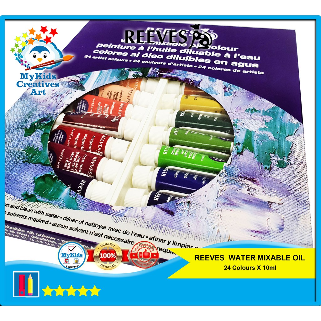 OIL PAINT MIXABLE WATER 24 COLOURS X 10ml (REEVES, UK) Shopee Malaysia