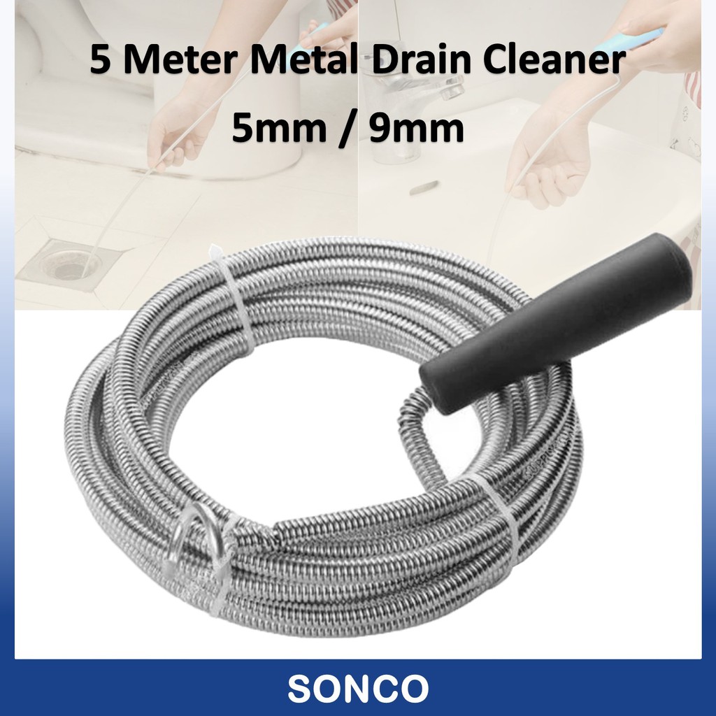 Clog-Free Spring Set Spiral Pipe Cleaning Rod Sink Drain Cleaner Clog  Remover / Sumbat Drain Clog Spring