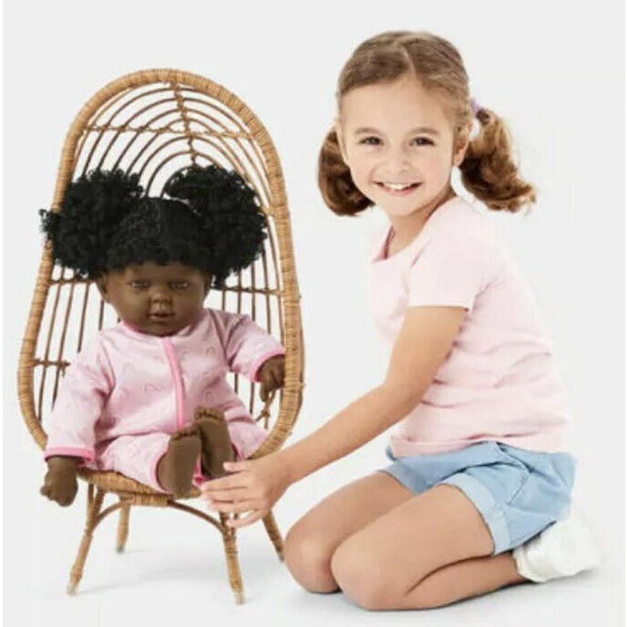 Ready Stock Faux Rattan Doll Egg Chair Pretend Play Early Education