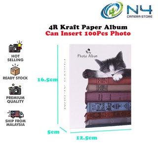 4R Album Insert Type Animals Small Album Kraft Paper 4R(100 Pcs) (Album Size : 12.5cm x 16.5cm x 5cm)