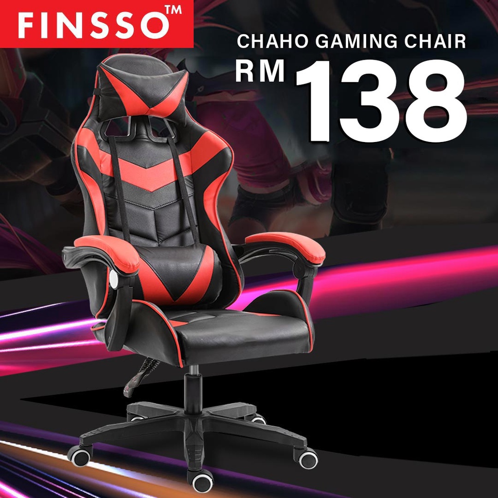 [READY STOCK] FINSSO: CHAHO Height Adjustable Reclining E-Sports Gaming Chair