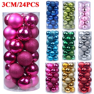 24 Pcs DIY Glitter Christmas Balls Baubles Xmas Tree Hanging Personalized