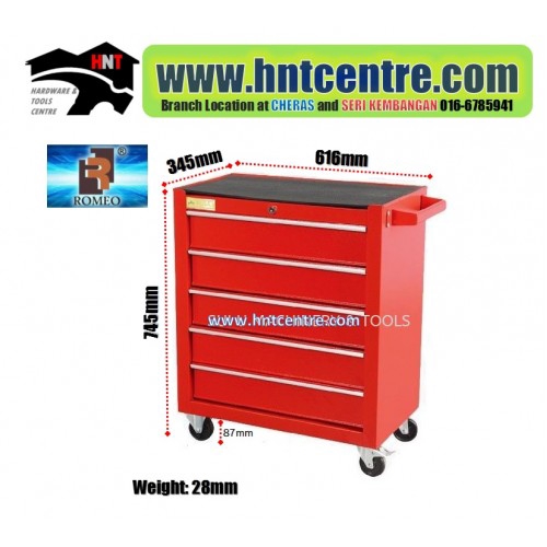 5 Drawer Tool Cart Only Roller Cabinet Tool Chest Tools Trolley