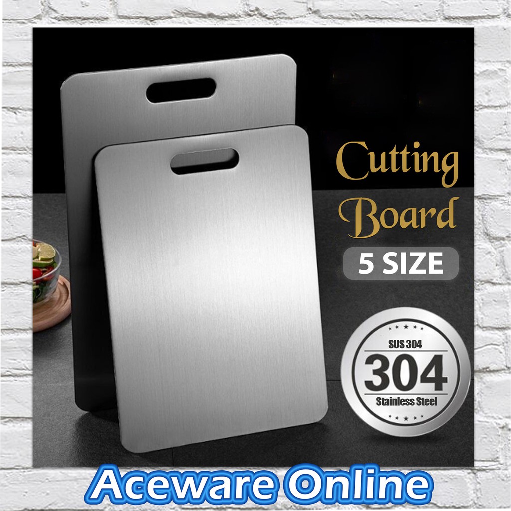 Cutting Board 304 Stainless Steel Chopping Block Double Sided Cutting ...