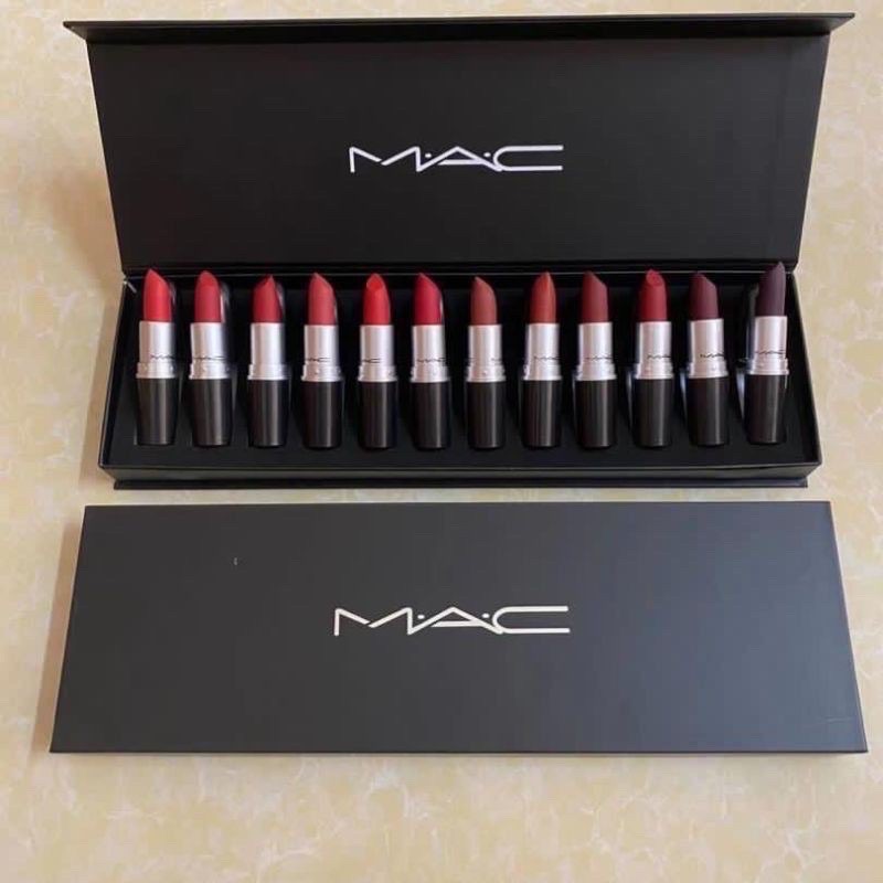 [Ready Stock] Matte Lipstick By Mac black Collection Set of 12 Pcs ...