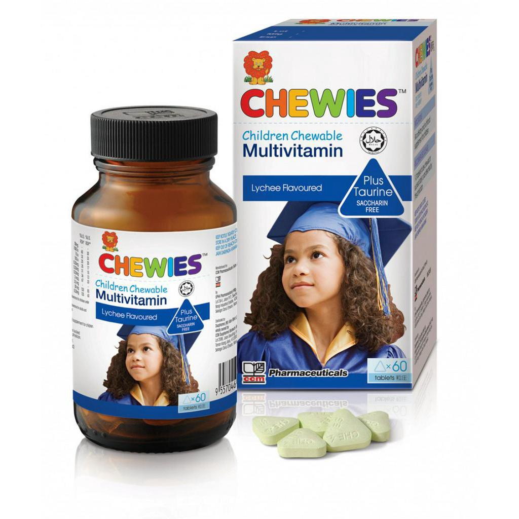 CHEWIES Children Chewable Multivitamin with Taurine 60 Tablets / 30 ...