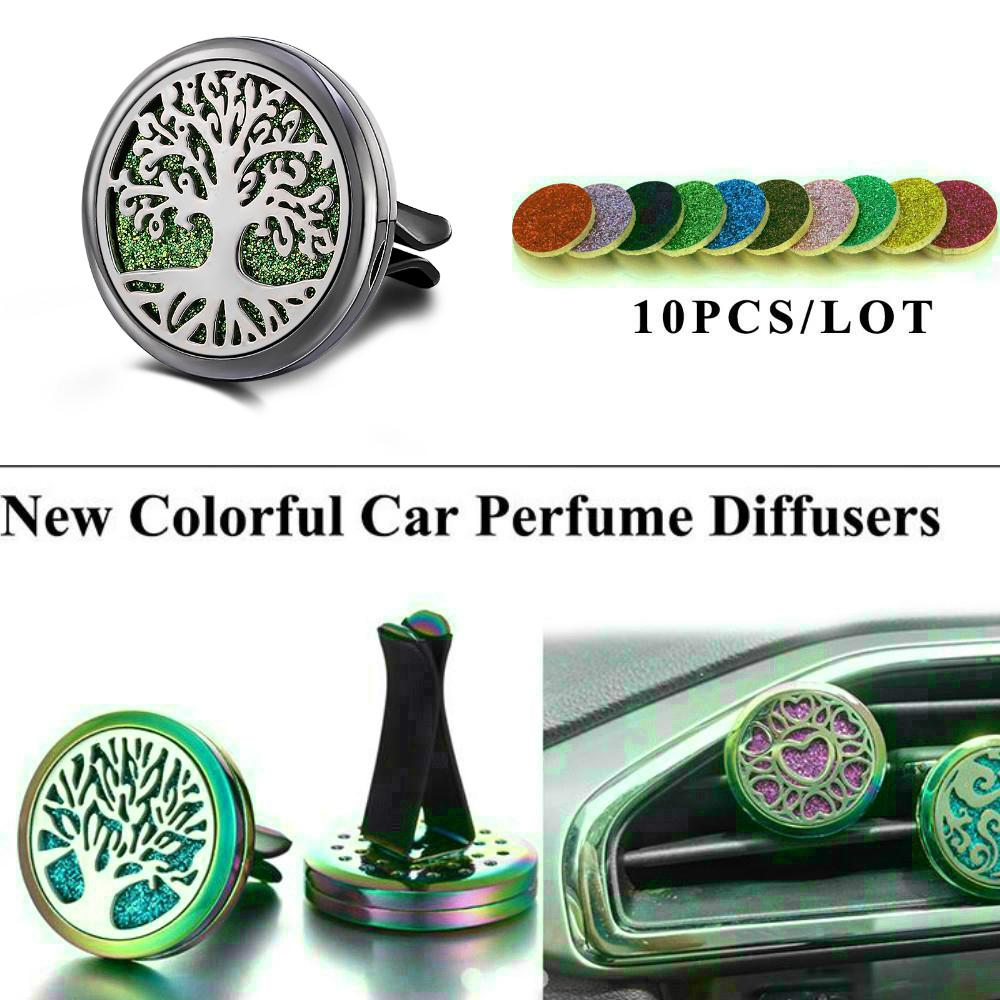 Car Aromatherapy Diffuser Vents Perfume Essential Oil Car Air Vent Freshener Stainless Steel Locket Diy 10 Colors Pads Totemic Design Laser Cut Stainless Steel Shopee Malaysia