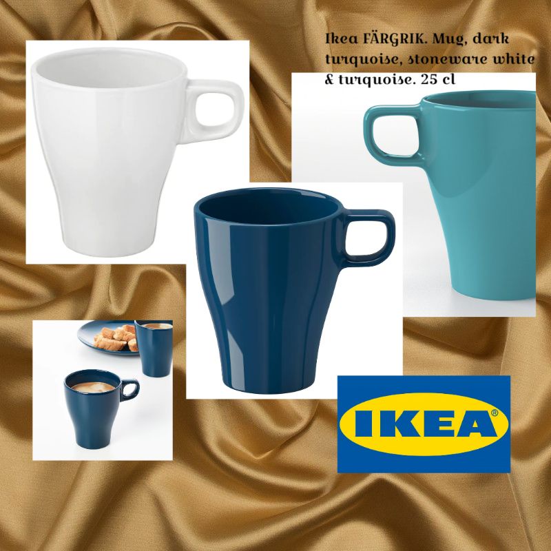 FÄRGRIK Ikea mug. stoneware, white 25 cl Ikea. Cawan Ikea. Mug Ikea