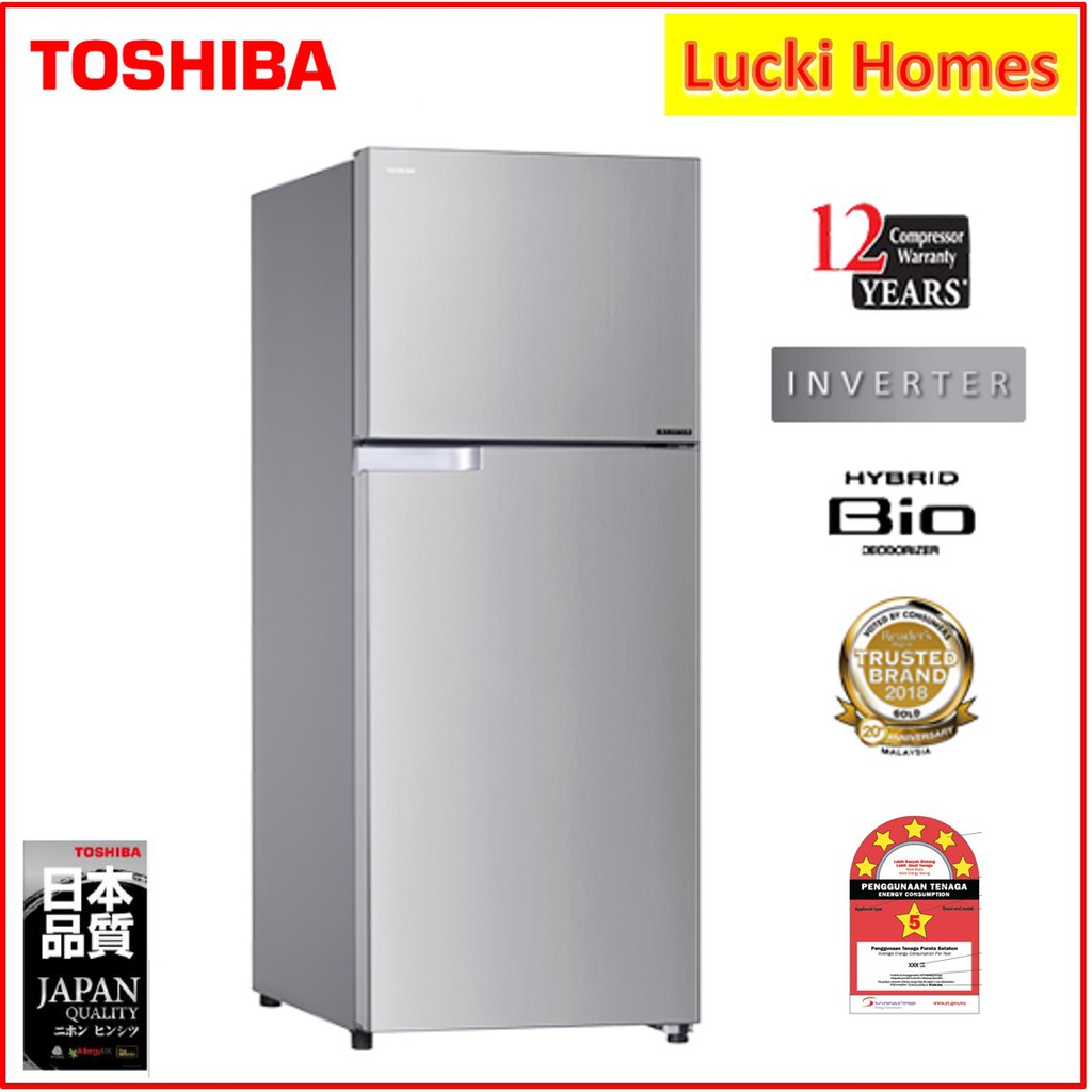 Toshiba Fridge Gr B22mp Ss 203l 2 Door Refrigerator Fridge Ag Bio Deodorizer B22mp Peti Sejuk Shopee Malaysia