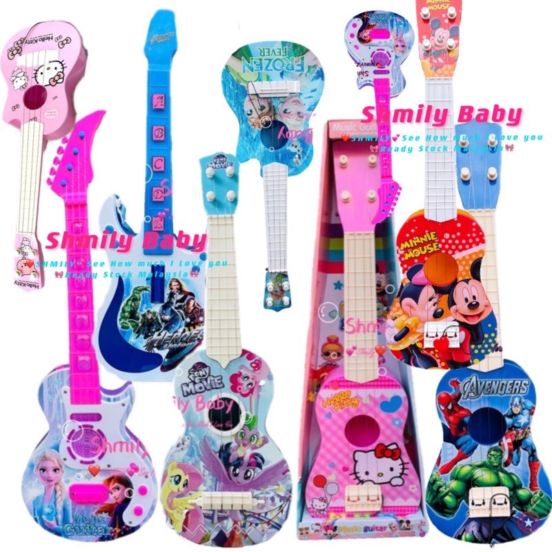 Frozen Hello Kitty Thomas pony Avengers Hero Spiderman Mickey Kids Musical  Guitar Set Gitar Kanak | Shopee Malaysia