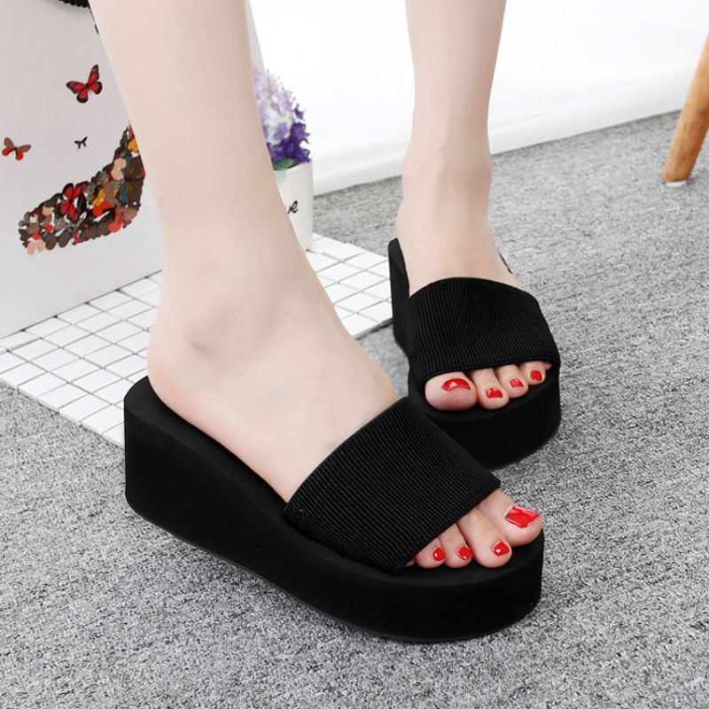 Fitness Gym Sandal Wedges Perempuan High Heels Women Shoes (Small Cutting) Selipar Wanita OOTD Raya 2022 BY Diela Store - Image 3
