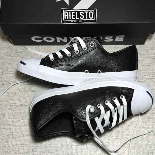 Antage Sekretær Lydig Converse Jack Purcell Ox Black White Leather | Shopee Malaysia