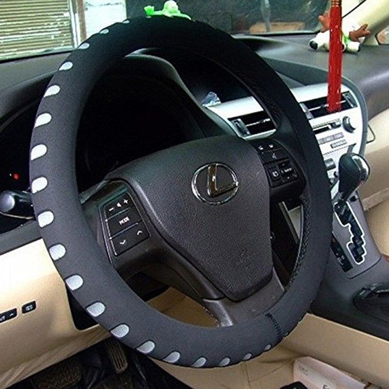 Suede Rubber Antislip Soft Auto Car Steering Wheel Cover Rim