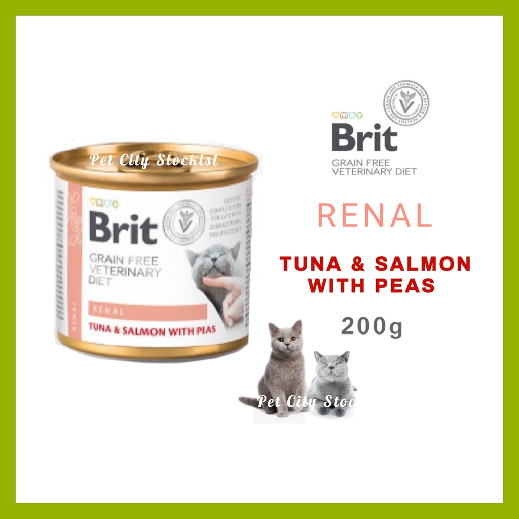 Brit Renal tuna Salmon and Peas Cat Veterinary Can Food 200G (min Order