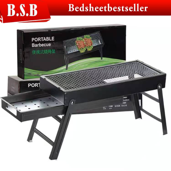 B.S.B Portable 60CM Foldable BBQ Stand Camping Picnic Folding Barbecue
