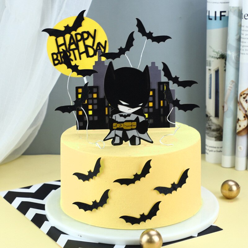 Cartoon Batman Cake Topper Happy Birthday Party Decoration DIY Decoration |  Shopee Malaysia