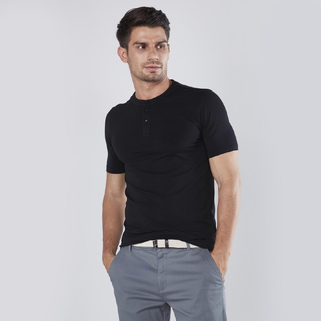 muscle fit henley