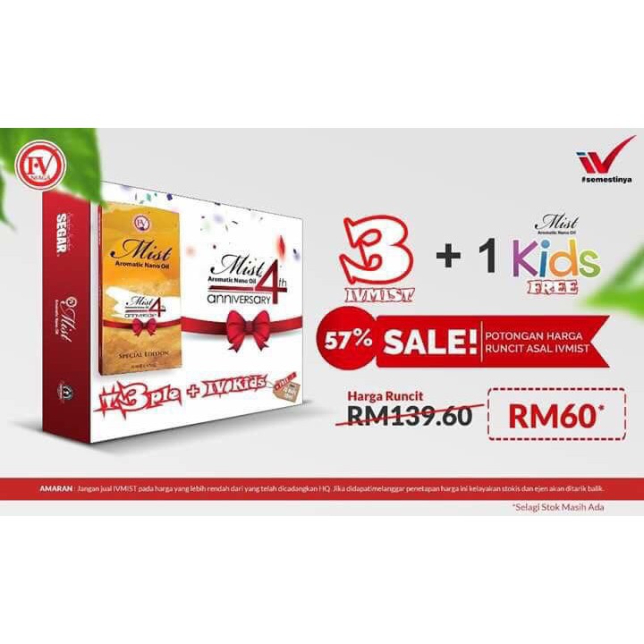 IVMIST Kombo (3 unit IVmist ) FREE IVKIDS  Shopee Malaysia