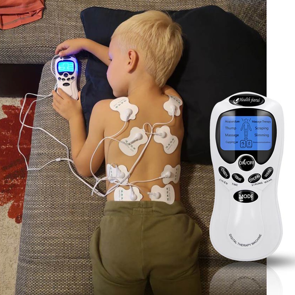 Salorie Digital Therapy Machine Full Body Massager Acupuncture Tens 8 Modes Electric Muscle Stimulator Body Massager for Back Neck Foot Leg