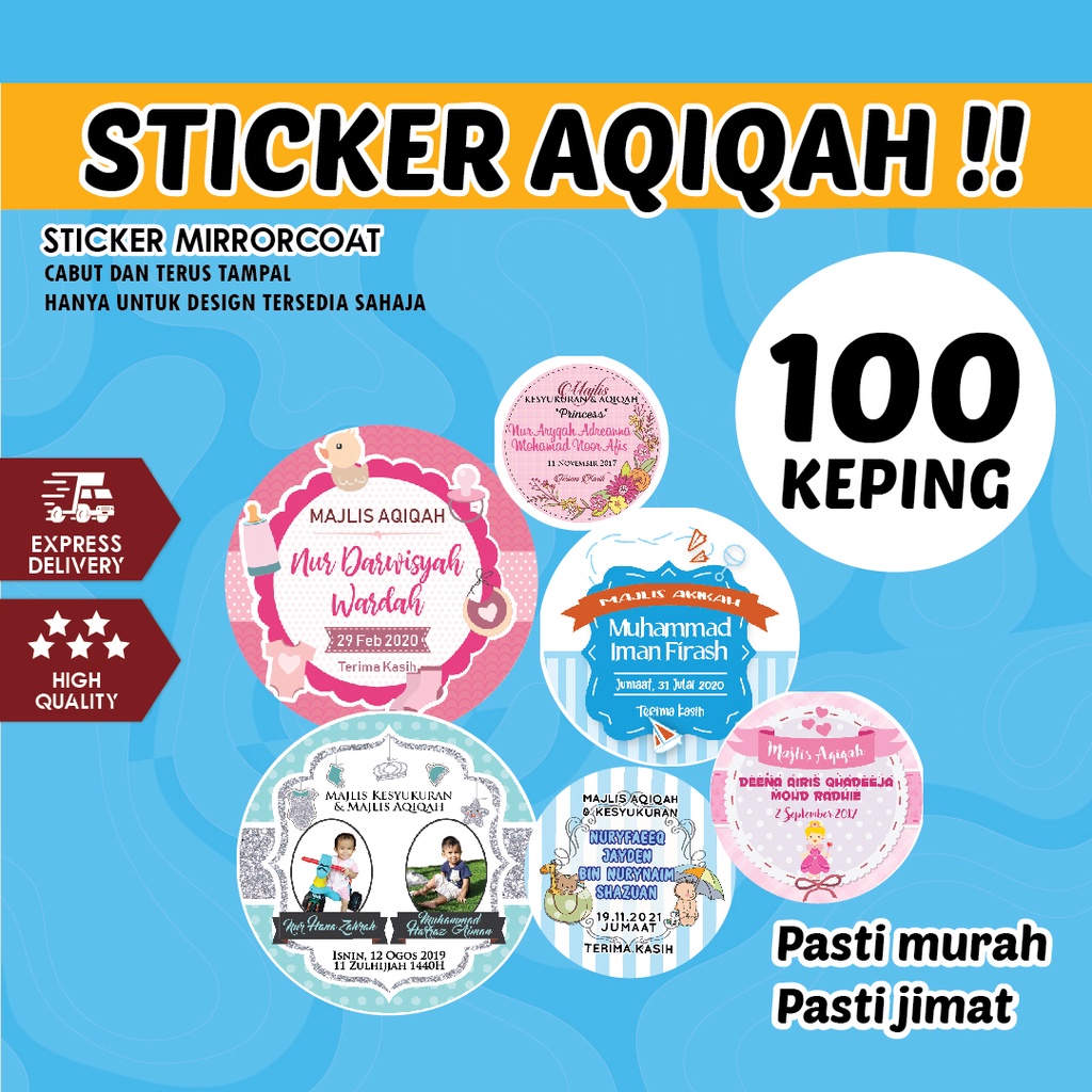 Sticker Majlis Akikah | Shopee Malaysia