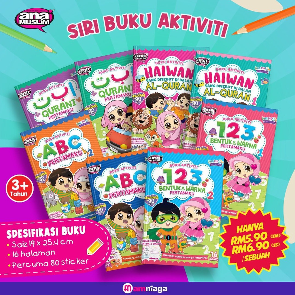 Buku Aktiviti Kanak Kanak Belajar ABC L 123 L ALIF BA TA L HAIWAN Buku ...