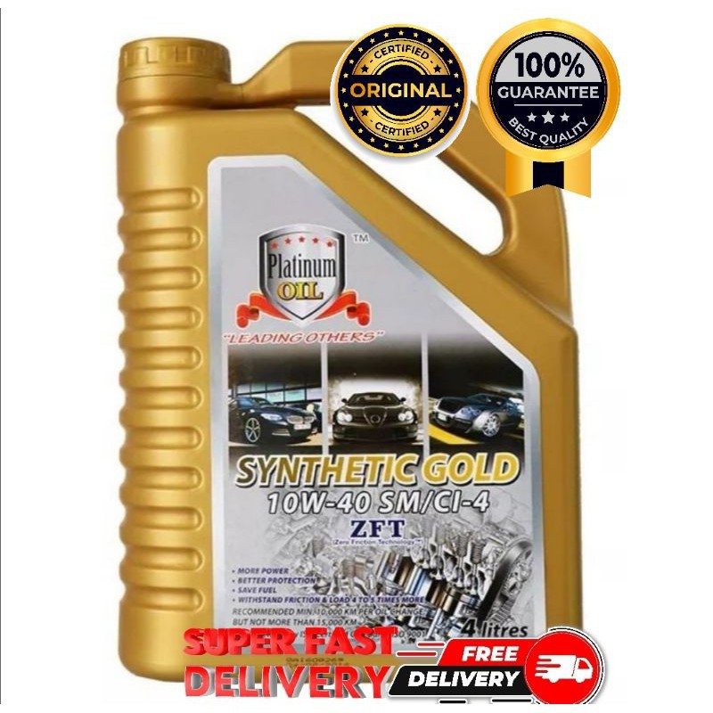 Platinum Oil Synthetic Gold 10w 40 With Zft 4liter Engine Oil Minyak Hitam Kereta Best Free Shipping Minyak Hitam Shopee Malaysia