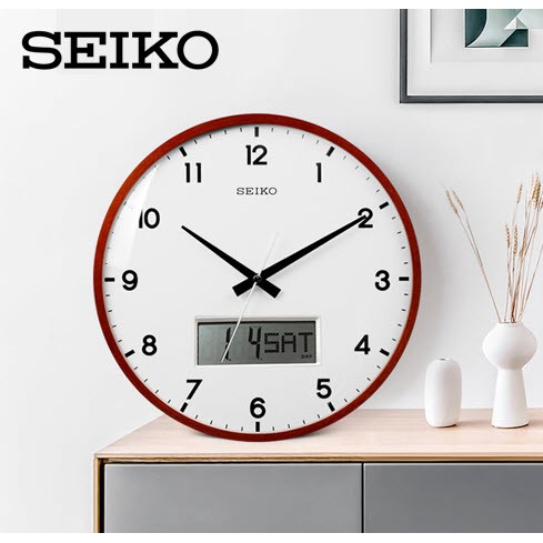100% ORIGINAL SEIKO Quiet Sweep LCD Calendar Wooden Wall Clock QXL008  (QXL008B) [Jam Dinding] | Shopee Malaysia