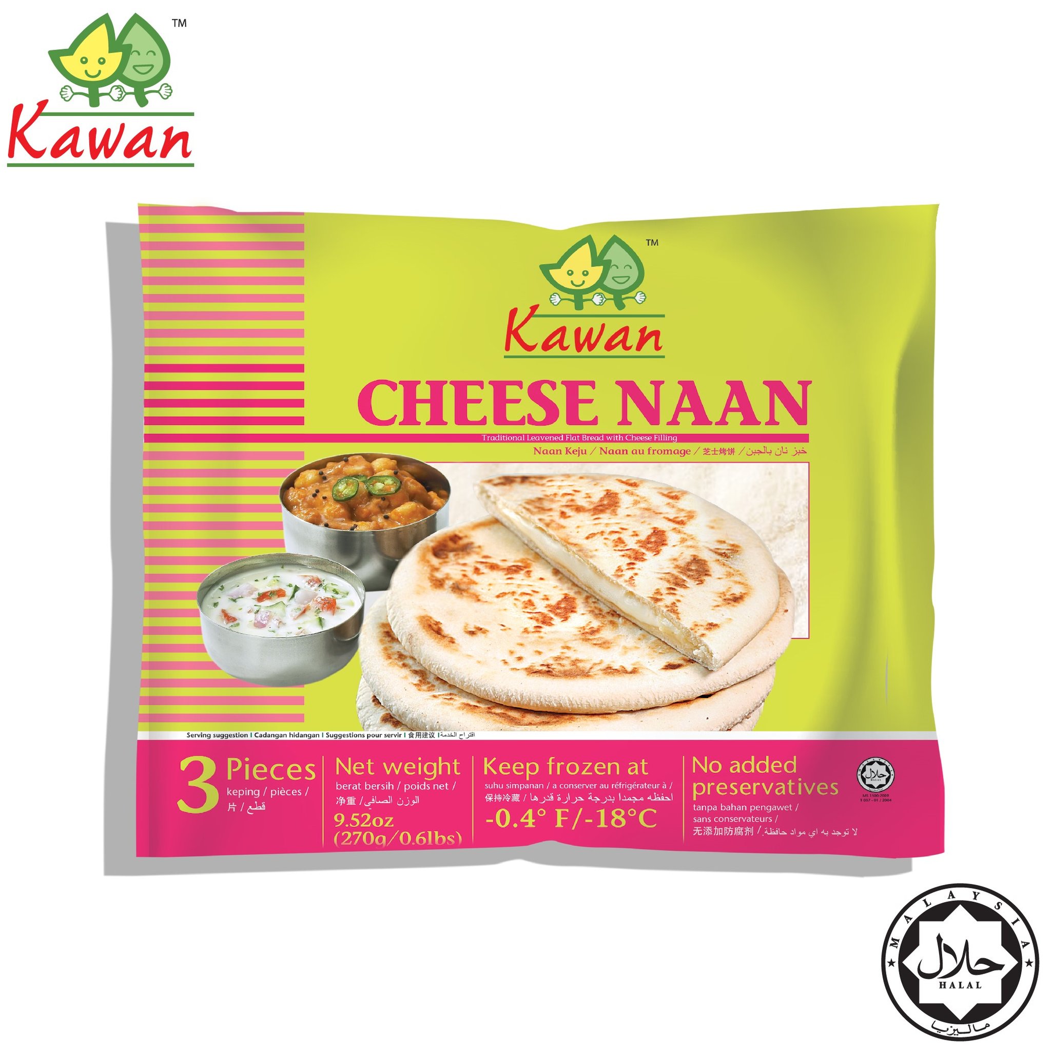 Buy Kawan Cheese Naan 3 Pcs 270g Seetracker Malaysia