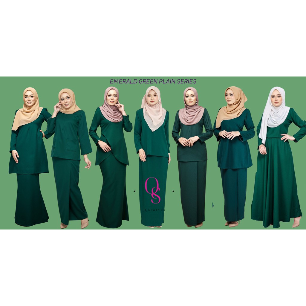 Buy Emerald Green Basic Plain Kurung Moden Riau Poket Kedah Poket Bridesmaid Pengapit Raya Sedondon 2021 Xs 2xl Seetracker Malaysia