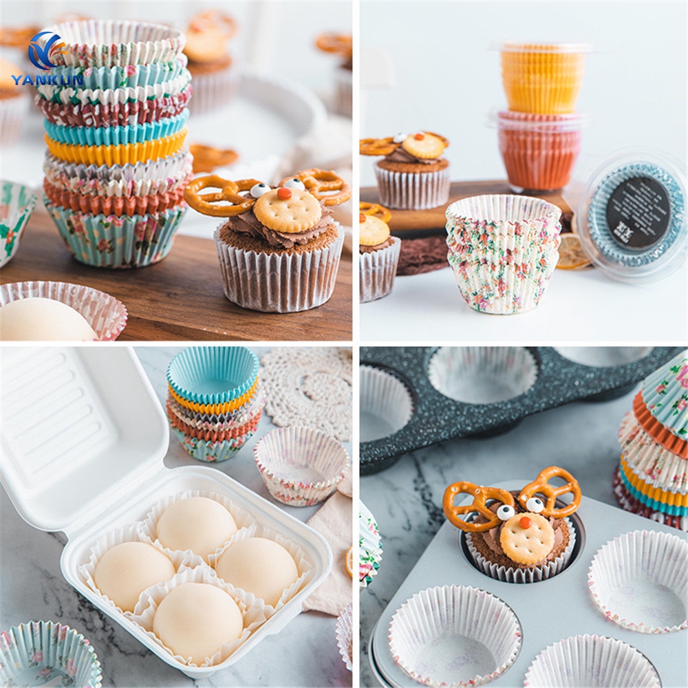 100pcs Random Color Mini Cake Cases Kitchen Liners Muffin Cupcake Baking Paper 