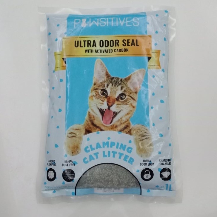 1L Pawsitives Ultra Odor Seal Clumping Cat Litter Sand Pasir Tandas Kucing  Serap Bau Murah