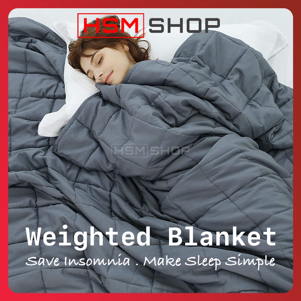 [Ready Stock] Weighted Blanket for Adult Blankets Decompression Sleep Aid Pressure Single King Size (4.5kg 6.8kg 9.1kg)