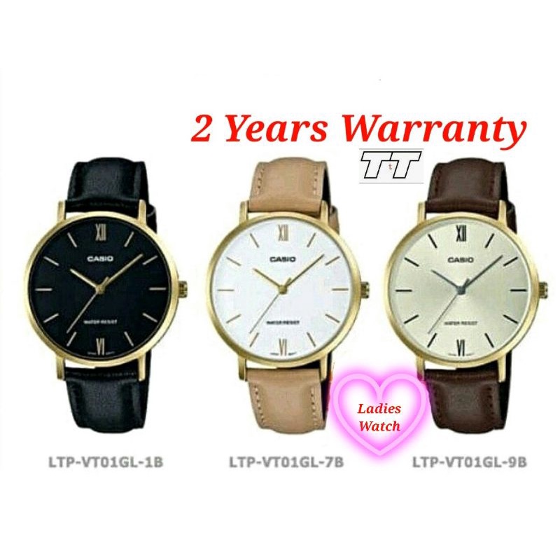 Casio Ladies Watches [2YEARS WARRANTY] LTPVT01GL1B LTPVT01GL7B LTP