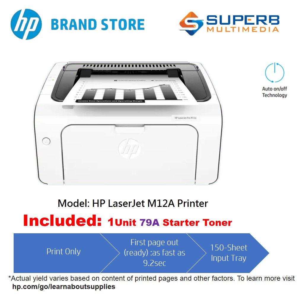 Hp Laserjet Pro M12a Printer Print E Wallet Rm50 Shopee Malaysia