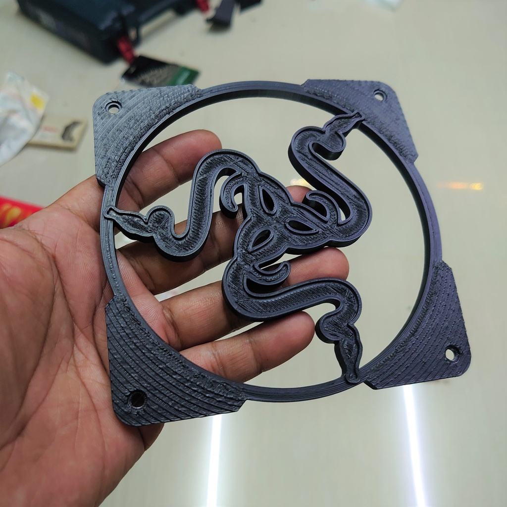 120 MM FAN SHROUD GRILL FACE COVER 3D PRINTED RAZER LOGO Shopee