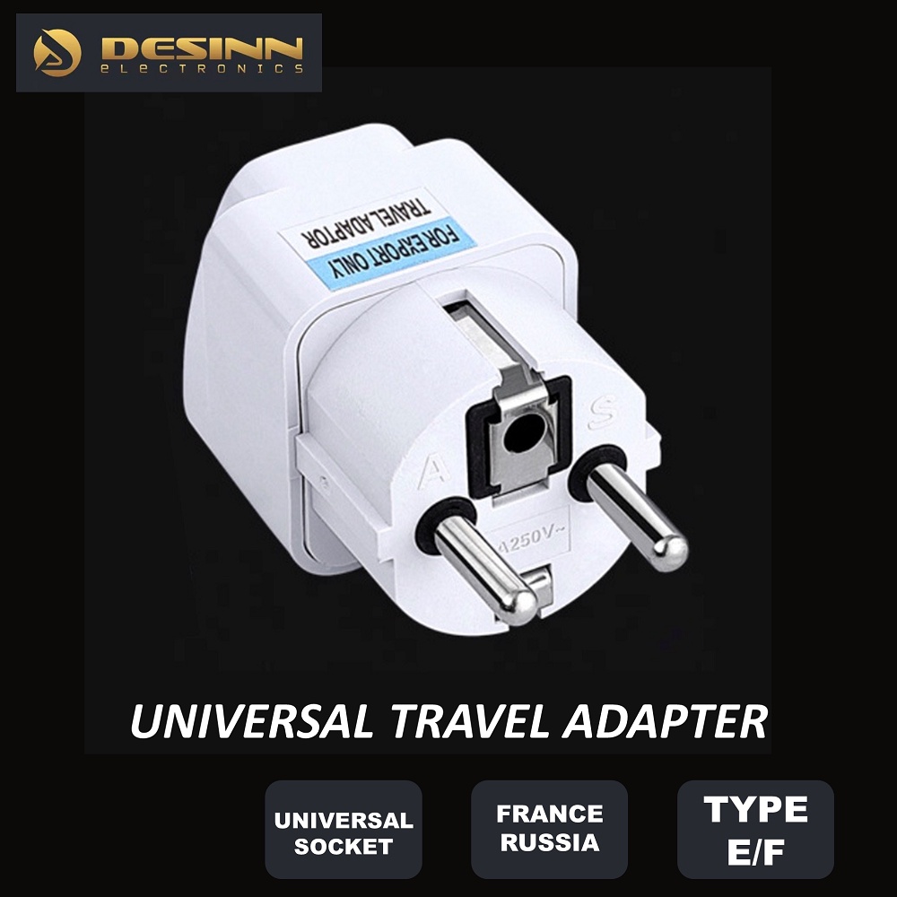 Universal Socket Travel Plug Type E / F Adapter Input Wall Socket