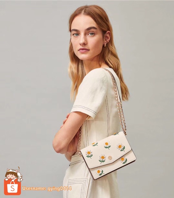 Tory Burch Robinson Embroidered Mini Shoulder Bag Leather Women's Handbags  Daisy Sling Beg Women Crossbody Bag | Shopee Malaysia