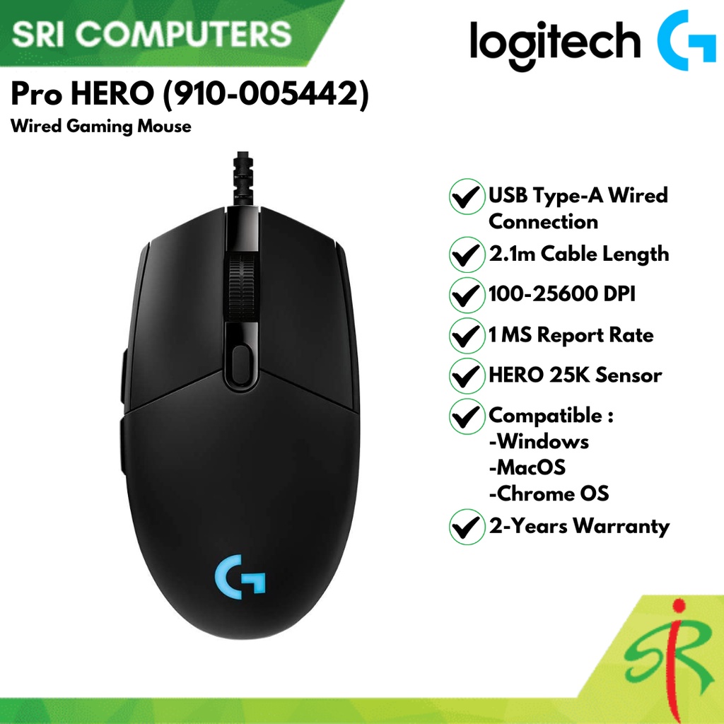 Logitech G Pro (910-005442) Hero Sensor Gaming Mouse [2-YEARS WARRANTY ...