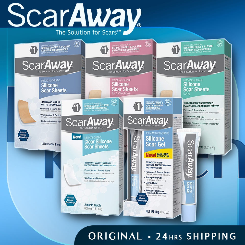 ScarAway Advanced Skincare Silicone Scar Gel L Sheets For Face, Body ...