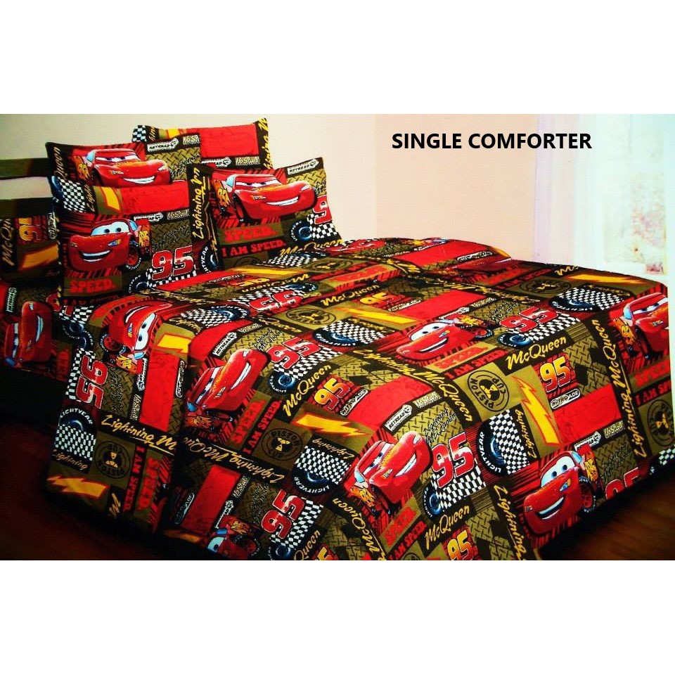 Cars Mcqueen 95 Cartoon Single Bedsheet Comforter Shopee