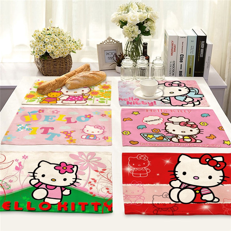 Dining Table Mat Table Placemats Coasters Hello Kitty Printing