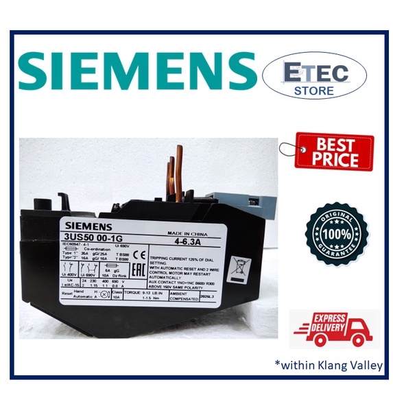 SIEMENS3US50001G Thermal Overload Relays (46.3A) Shopee Malaysia