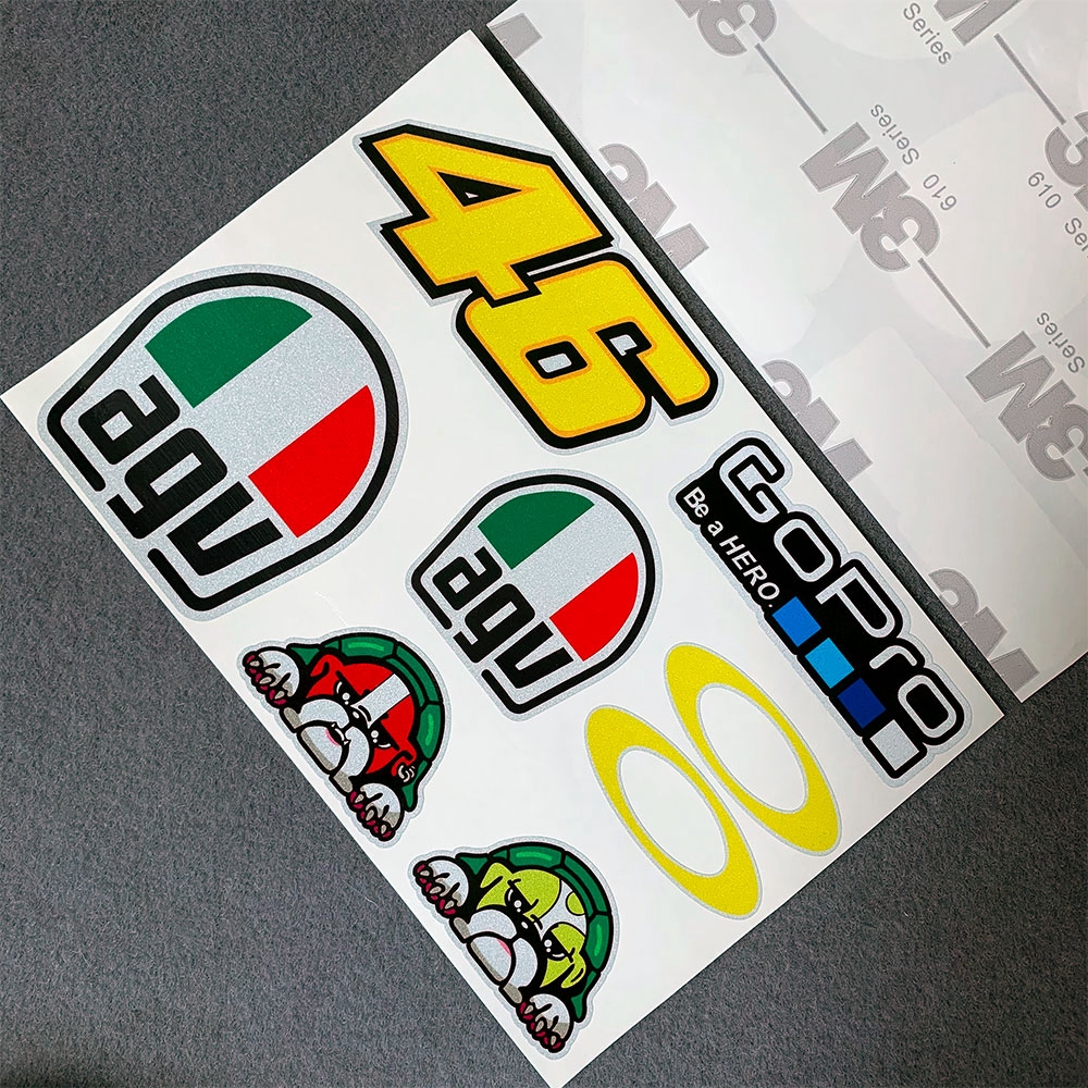 3m Logo Highly Reflective Motorcycle The Doctor Vr46 Rossi Sticker Motogp Motocross Agv Helmet Decal Shopee Malaysia