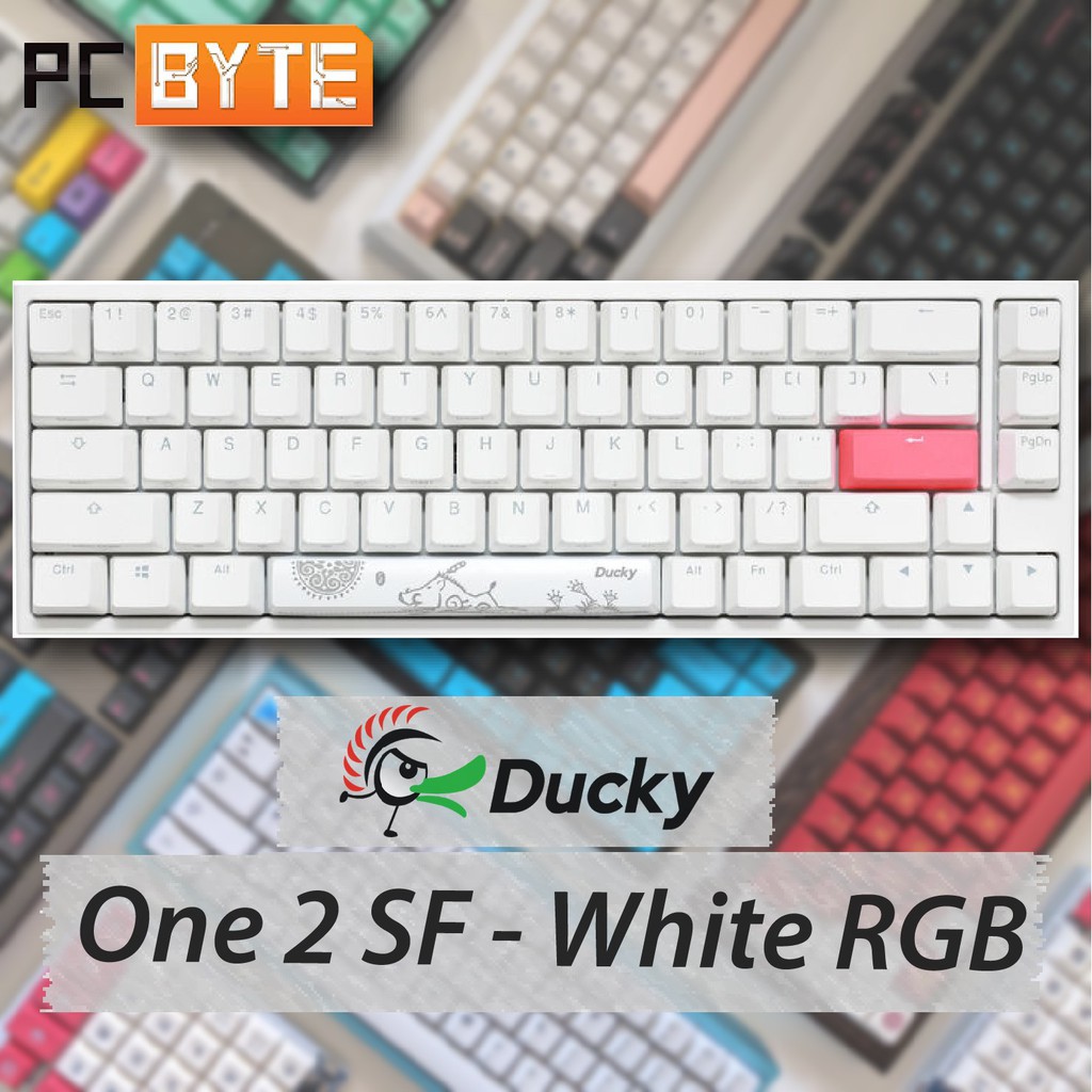Ducky One 2 Sf Rgb Pure White 65 Double Shot Pbt Mechanical Keyboard Cherry Mx Switch Shopee Malaysia