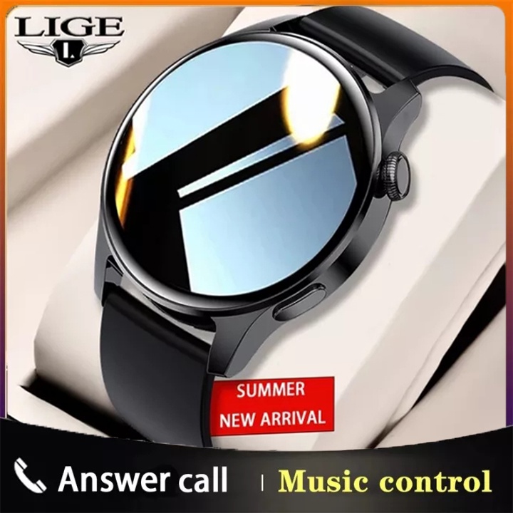 LIGE Smart Watch For Men New Fashion Full Touch Screen Sports Fitness Men Watch Smartwatch Waterproof+ Box