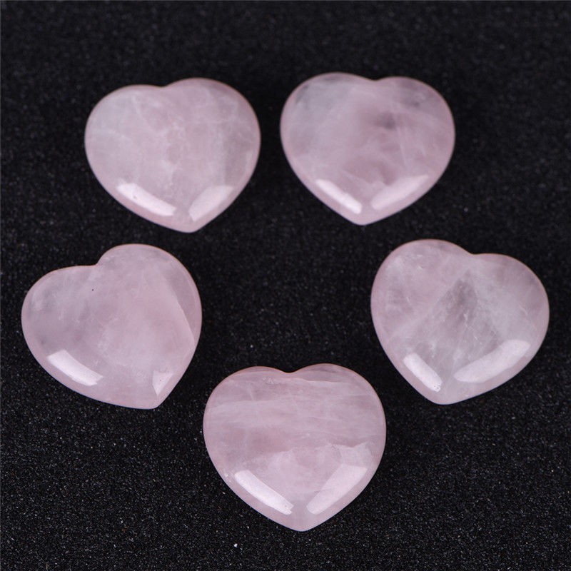 Love Heart Shaped Gemstone,Natural Rose Quartz Heart Shaped Crystal Carved Stone Healing Love Gemstone 15 * 15 * 10mm,Pink 