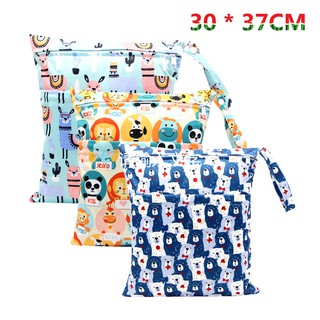 30*37cm Large Size Diaper Wet Dry Bags Mixed Color Printed Portable Waterproof Bag Storage Bag Swimwear Bag