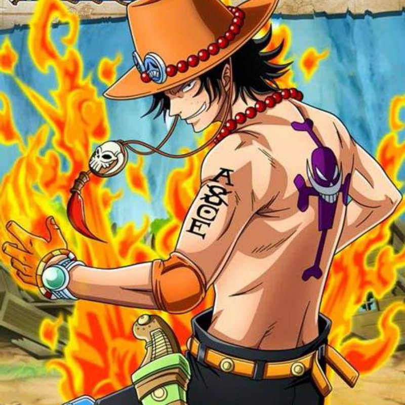 In Stock Anime One Piece Portgas D Ace Cosplay Tattoo Waterproof Temporary Tattoo Sticker Shopee Malaysia