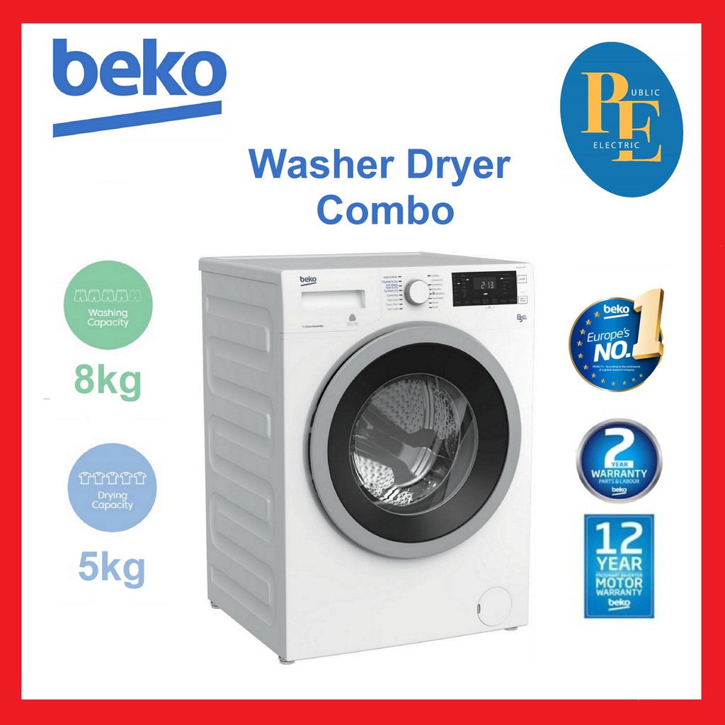 Beko Inverter Front Load Combo Washer Dryer 8kg / 5kg WDX8543130W